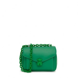 Tous Small Leder Bold Bear Umhängetasche Grün | Österreich-GVMLZY230