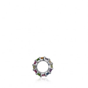 Tous Small Shield With Gemstones Anhänger Silber | Österreich-XYGVNU425