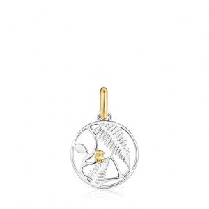 Tous Small Yunque Two-tone Openwork Anhänger Gold Silber | Österreich-FTQBCY639