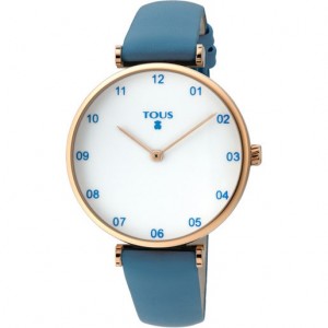 Tous Steel Camille With Leder Riemen Uhren Blau | Österreich-QEJSHK894