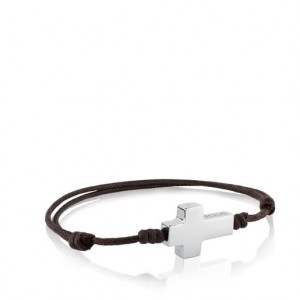 Tous Steel Cruz Armband Schwarz Silber | Österreich-WLJKIG128