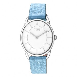 Tous Steel Dai Xl Analogue With Leder Kaos Riemen Uhren Hellblau | Österreich-RVMSFK204