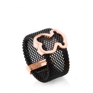 Tous Steel Icon Mesh Ring Schwarz | Österreich-PBGEDQ165