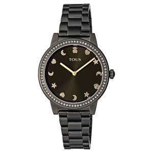 Tous Steel Nocturne With Bezel With Cubic Zirconia Stones Uhren Schwarz | Österreich-OWZLGA487