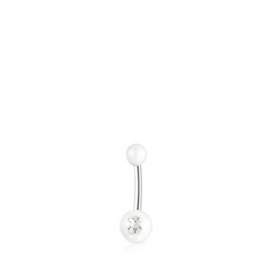 Tous Steel Pearl Navel With Pearls Ohrringe Silber | Österreich-QJEZLI187