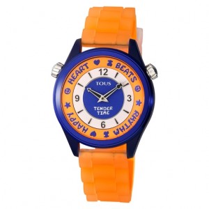 Tous Steel Tender Time With Silikon Riemen Dial Uhren Orange Blau | Österreich-IQDXGW850