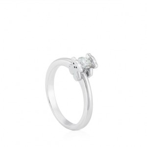 Tous Sweet Diamonds Bear Motif Ring Silber | Österreich-OULASW205