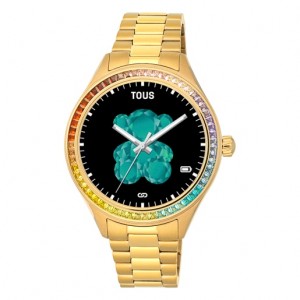 Tous T Shine Connect With Steel Wristband With Rainbow Cubic Zirconias Smartwatches Gold | Österreich-YBIQPL193