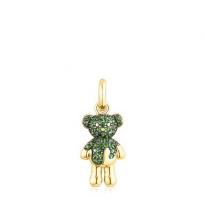 Tous Teddy Bear Splash With Chrome Diopside Anhänger Gold | Österreich-HCEMQO381