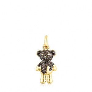 Tous Teddy Bear Splash With Smoky Quartz Anhänger Gold | Österreich-CJVEXL930