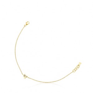 Tous Teddy Bear Stars With Diamonds Armband Gold | Österreich-ROJPCI236