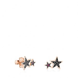 Tous Teddy Bear Stars With Spinel Ruby Ohrringe Rosa Gold | Österreich-ZJETQV836