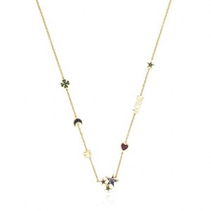 Tous Teddy Bear With Gemstones Halskette Gold | Österreich-JGOZYF507