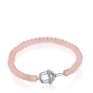 Tous Treated Chalcedony Manifesto Armband Beige Silber | Österreich-KJWRGS357