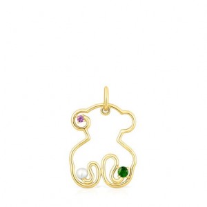 Tous Tsuri Bear With Gemstones Anhänger Gold | Österreich-QGSAOZ524