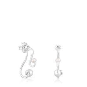 Tous Tsuri Two-piece With Cultured Pearls Ohrringe Silber | Österreich-IFOLHP210