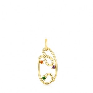 Tous Tsuri With Gemstones Anhänger Gold | Österreich-FKAGBS426