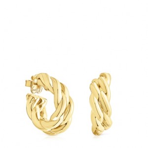 Tous Twisted Double Ohrringe Gold | Österreich-QXYSDW840