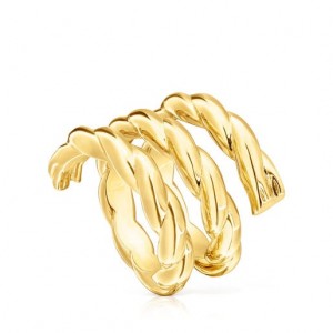 Tous Twisted Triple Braided Ring Gold | Österreich-LVWDNB653