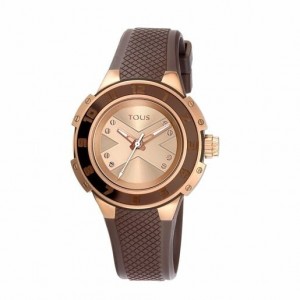 Tous Two Tone Brown Steel Xtous Lady With Brown Silikon Riemen Uhren Braun Rosa Gold | Österreich-VBEAYG421