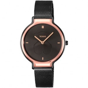 Tous Two Tone Ip Steel Real Bear With Mesh Riemen Uhren Schwarz | Österreich-CSQPMB785