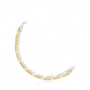 Tous Two-tone Basics With Curb Chain Armband Gold Silber | Österreich-KAGTOS150