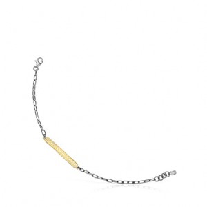 Tous Two-tone Bear Row With Bear Silhouettes Armband Gold Silber | Österreich-XKNLJY632