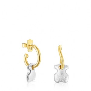 Tous Two-tone Luah Bear Ohrringe Gold Silber | Österreich-PWKICM561