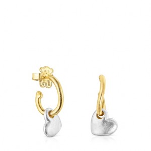Tous Two-tone Luah Heart Ohrringe Gold Silber | Österreich-RKHQOD792