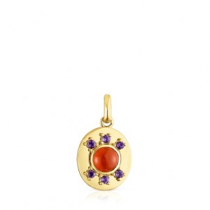 Tous Virtual garden Medallion With Carnelian Anhänger Gold | Österreich-TXCHLR982