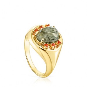 Tous Virtual garden Signet With Labradorite Ring Gold | Österreich-FETAPL260