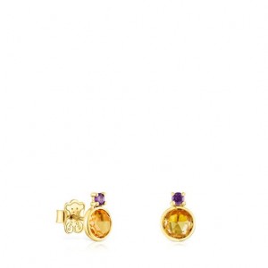 Tous Virtual garden With Citrine Amethyst Ohrringe Gold | Österreich-IZOKAF358