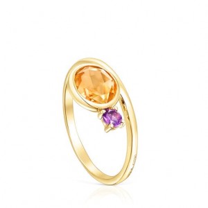 Tous Virtual garden With Citrine Ring Gold | Österreich-XLTQMO827