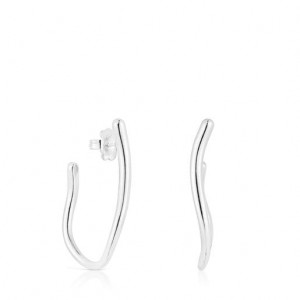 Tous Wave-shaped Hoop New Hav Ohrringe Silber | Österreich-GJMLBQ075