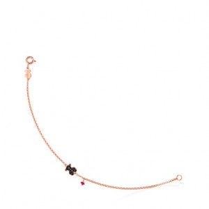 Tous With Spinel Ruby Bear Motif Motif Armband Rosa Gold | Österreich-CJHTNX269