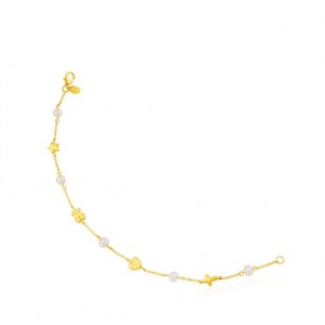 Tous Xxs With Pearls Bear Star Heart Cross Motifs Sweet Dolls Armband Gold | Österreich-QHVJUB854