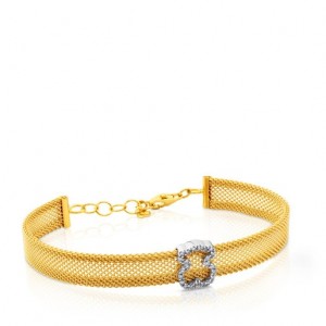 Tous Yellow With Diamonds Bear Motif Total Carat Weight: 014ct Icon Mesh Armband Gold | Österreich-SMRVLW248