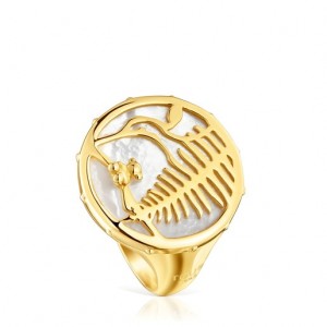 Tous Yunque Openwork Signet Ring Gold | Österreich-CITZWL795