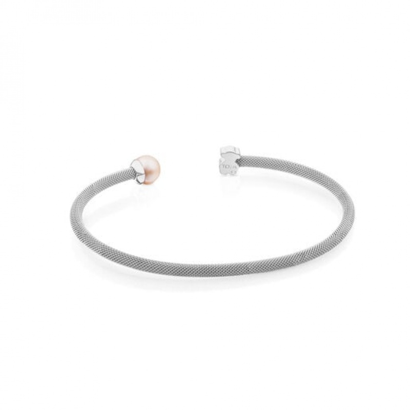 Tous 07cm Pearl Mesh Armband Silber | Österreich-URYQWK198