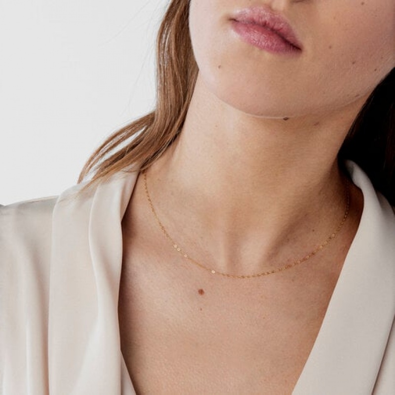 Tous 40 cm Choker With Oval Rings Kettenriemen Gold | Österreich-TKMUPD681