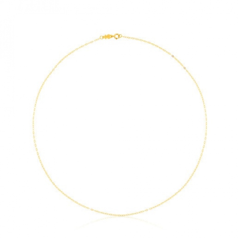 Tous 40 cm Choker With Oval Rings Kettenriemen Gold | Österreich-TKMUPD681