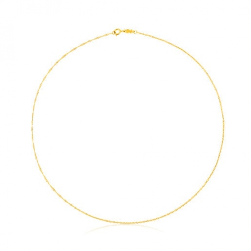 Tous 40 cm Cord Choker Kettenriemen Gold | Österreich-GDILAN478