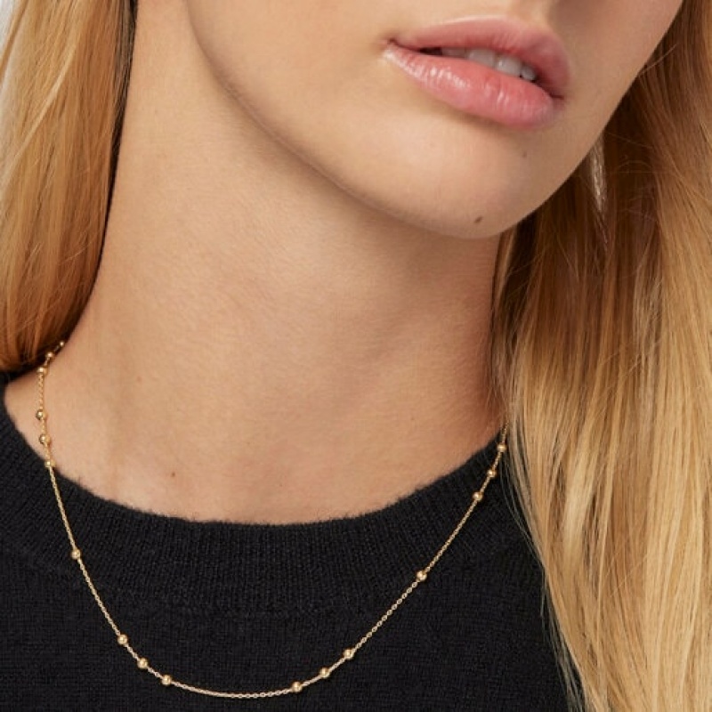 Tous 45 cm Choker With 8 Groups Of Interspersed Balls Kettenriemen Gold | Österreich-EZRKHO748