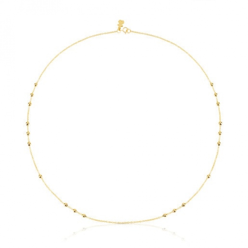 Tous 45 cm Choker With 8 Groups Of Interspersed Balls Kettenriemen Gold | Österreich-EZRKHO748