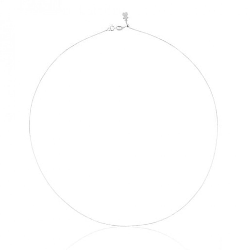 Tous 45 cm Fine Cord Choker Kettenriemen Silber | Österreich-YANCUO704