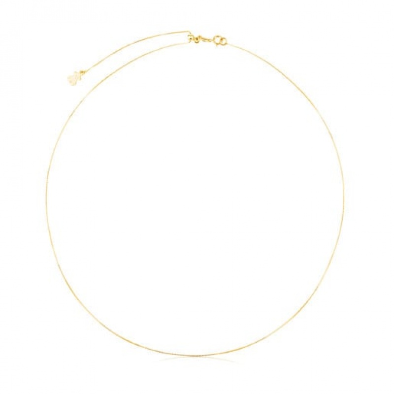 Tous 45 cm Fine Cord Choker Kettenriemen Gold | Österreich-RLGQHB340