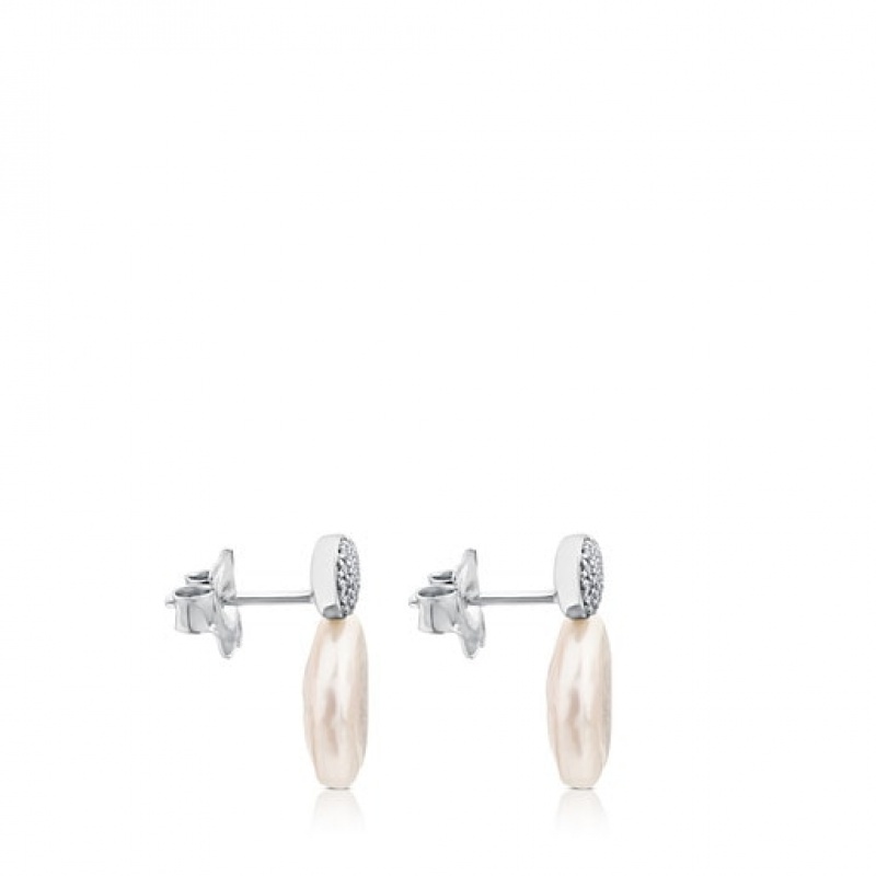 Tous Alecia With Diamond Pearl Ohrringe Silber | Österreich-GYAXMW703