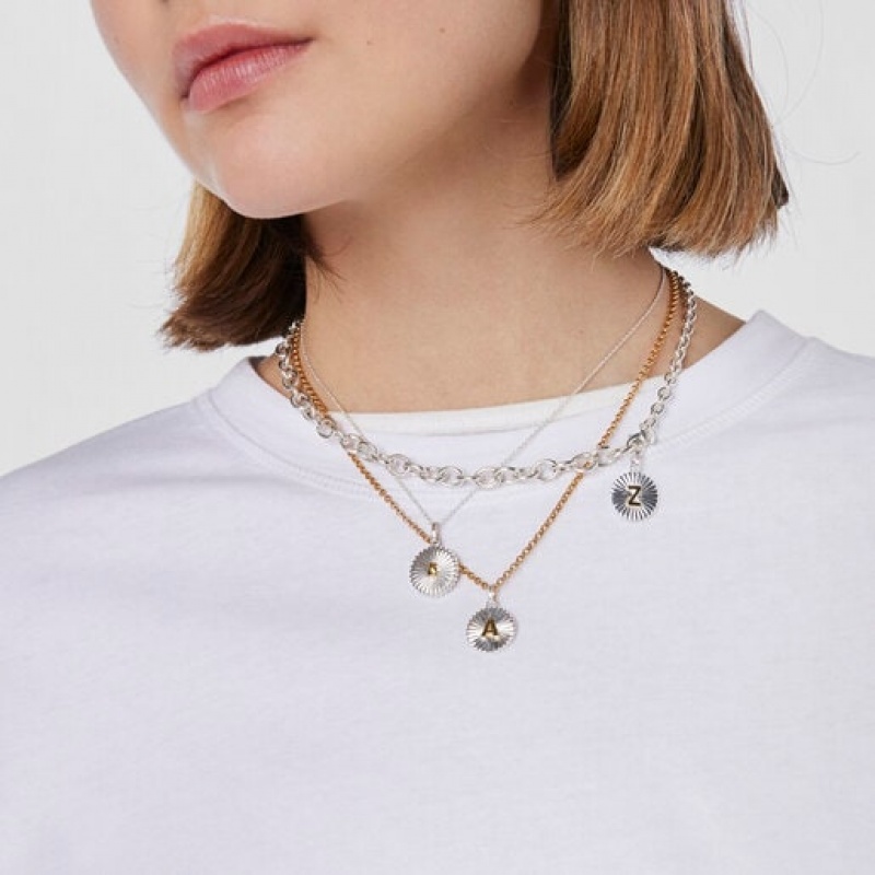 Tous Alphabet Letter A Medallion Anhänger Silber | Österreich-JQRALG308