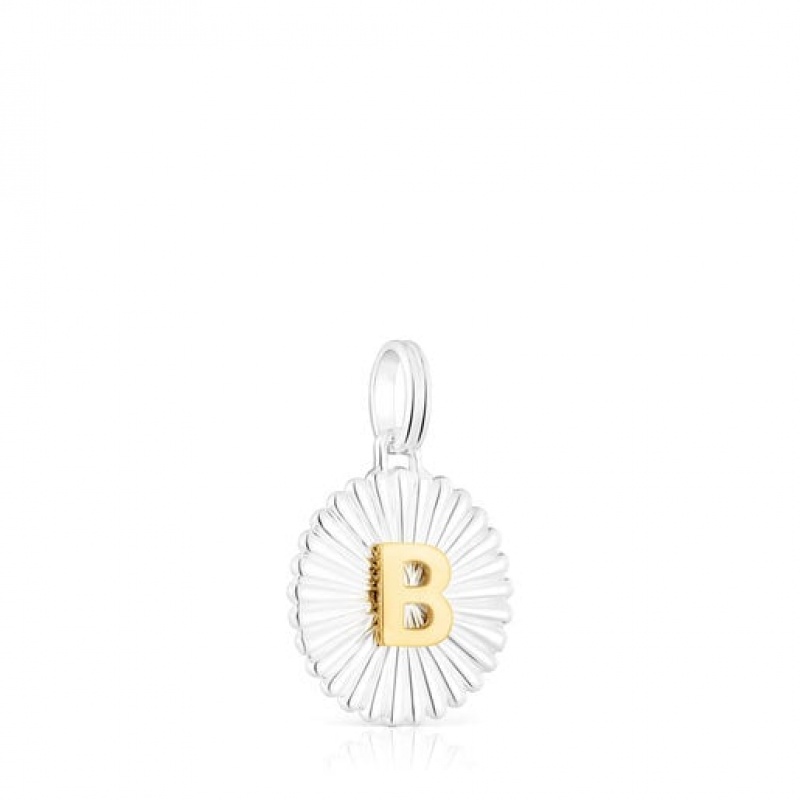 Tous Alphabet Letter B Medallion Anhänger Silber | Österreich-SPTWCO275
