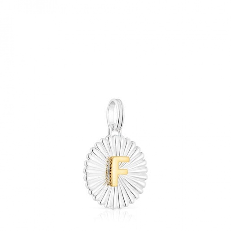 Tous Alphabet Letter F Medallion Anhänger Silber | Österreich-MQORZF074